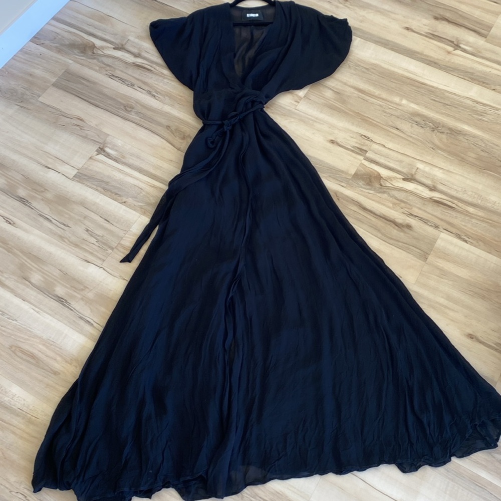 Reformation black wrap dress